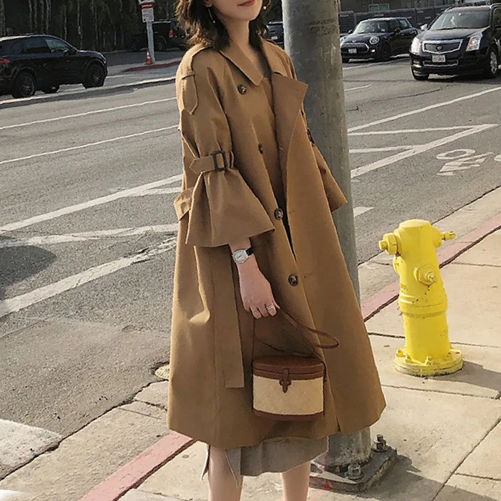 Trenchcoat Women 2021 Autumn New Khaki Windbreaker Ladies Mid-length Horn Sleeves Loose Chic Jacket Female Winter Trench Trend
Trenchcoat Women 2021 Autumn New Khaki Windbreaker Ladies Mid-length Horn Sleeves Loose Chic Jacket Female Winter Trench Trend