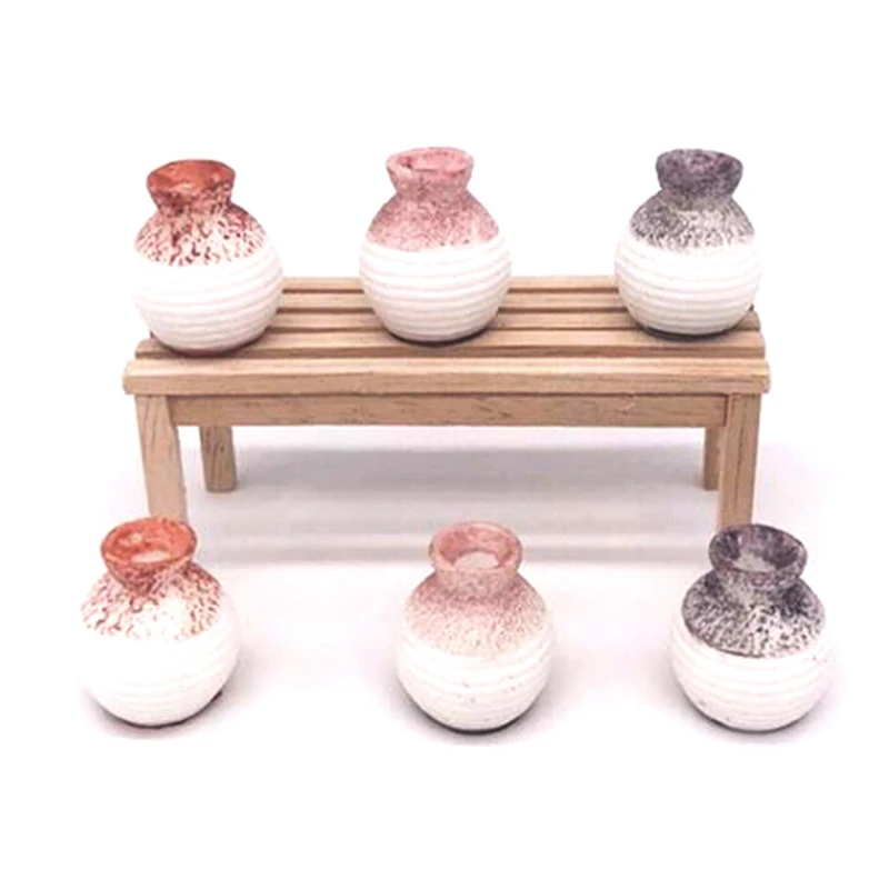 Горячая Распродажа DIY Кукольный дом керамический орнамент ваза 1:12 кукольный