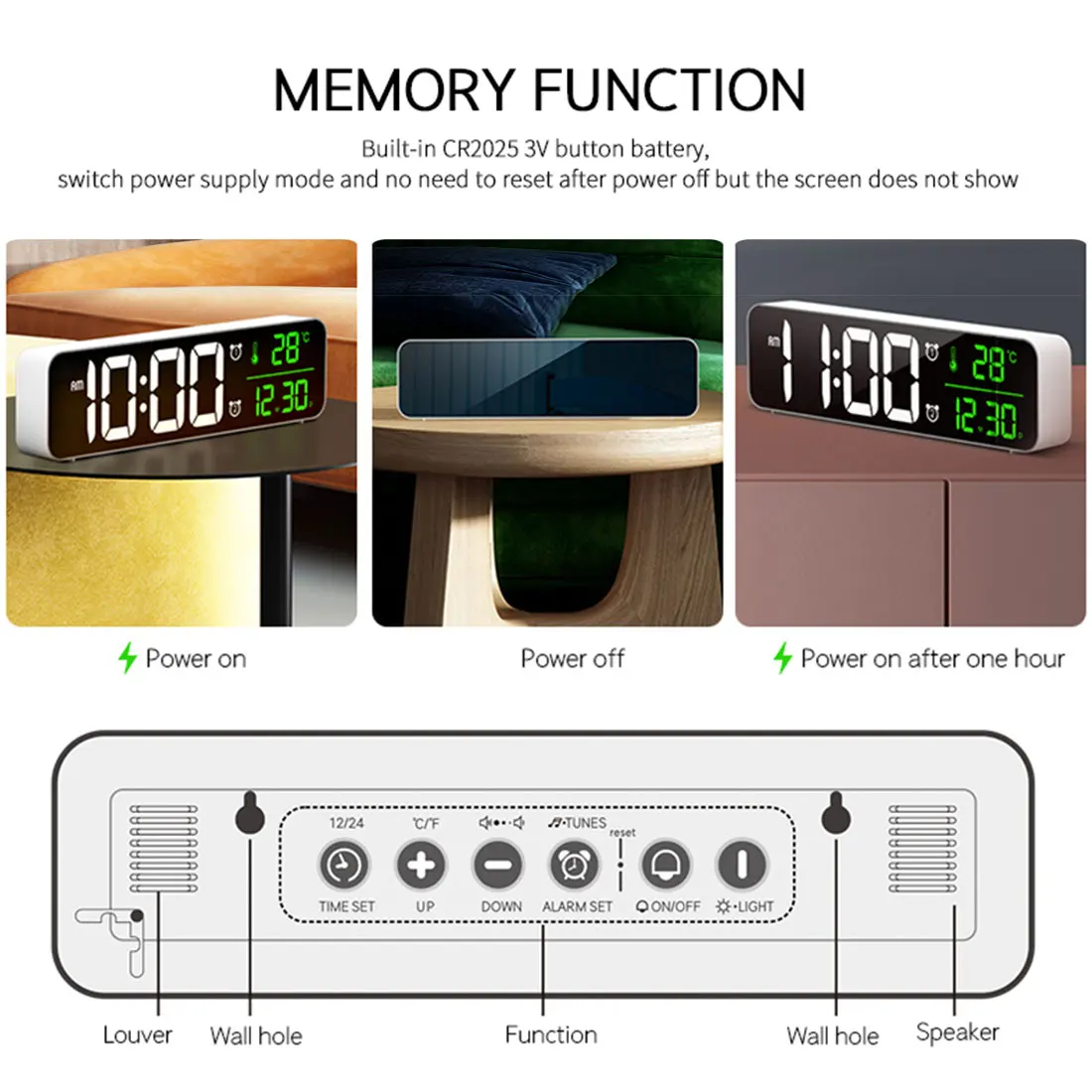 Digital Alarm Clock for Bedroom,Alarm Clock with USB Date & Temp LED Display Mirror Alarm Clock for Bedside Office
Digital Alarm Clock for Bedroom,Alarm Clock with USB Date & Temp LED Display Mirror Alarm Clock for Bedside Office