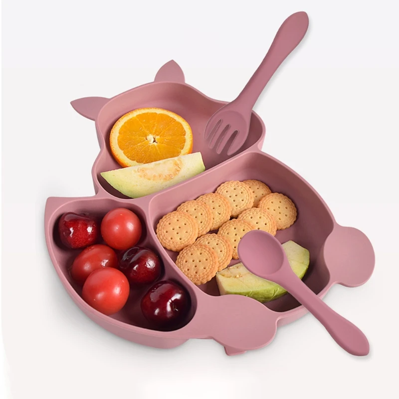 Food Grade Silicone Squirrel Shape Baby Divided Feeding Plate with Spoon Fork Set Training Food Utensil Dinnerware
Food Grade Silicone Squirrel Shape Baby Divided Feeding Plate with Spoon Fork Set Training Food Utensil Dinnerware