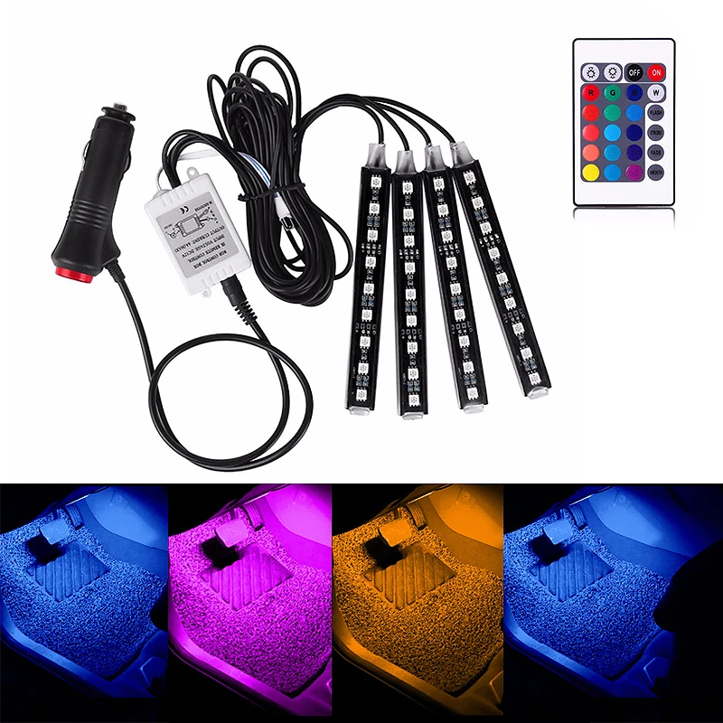Car Interior Lights 4Pcs Multicolor Music Remote control RGB LED Atmosphere Lamp For Car
Car Interior Lights 4Pcs Multicolor Music Remote control RGB LED Atmosphere Lamp For Car