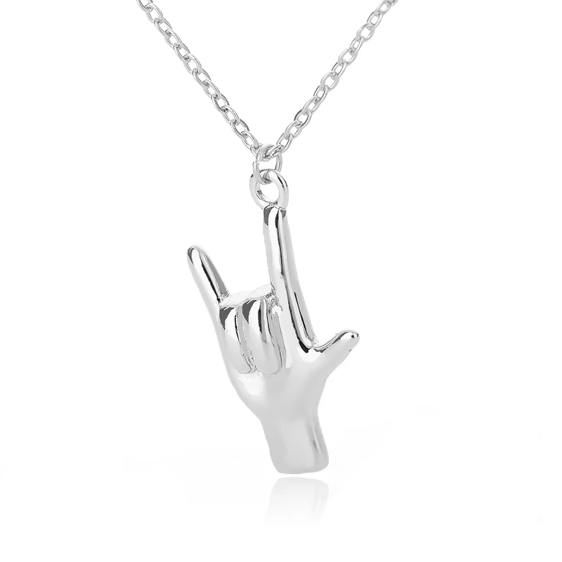 Rock Hand Gesture Pendant Necklace Stainless Steel Punk Rock Roll Hand Chain Necklaces Jewelry For Men Women Chain Accessories
Rock Hand Gesture Pendant Necklace Stainless Steel Punk Rock Roll Hand Chain Necklaces Jewelry For Men Women Chain Accessories