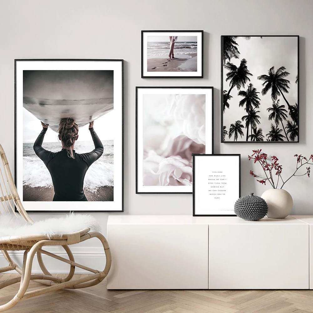Surfboard Girls Beach Wall Art Flower Canvas Painting Palm Tree Posters And Prints Wall Positive Letter Pictures For Living Room
Surfboard Girls Beach Wall Art Flower Canvas Painting Palm Tree Posters And Prints Wall Positive Letter Pictures For Living Room