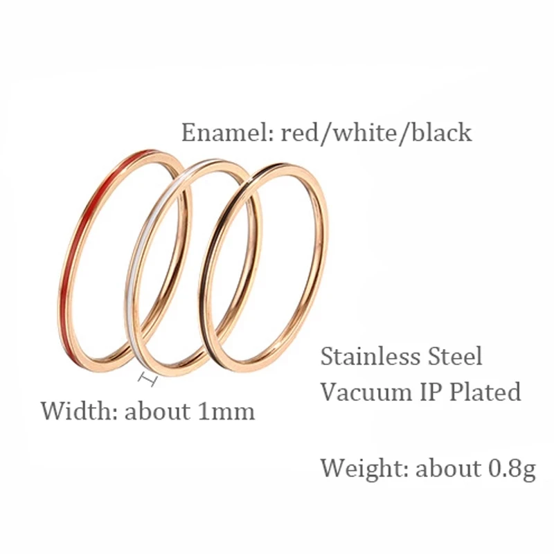 Original Design Stainless Steel Minimalist Red White Black Enamel Stacking Ring Thin Line Small Finger For Women Jewelry Gift
Original Design Stainless Steel Minimalist Red White Black Enamel Stacking Ring Thin Line Small Finger For Women Jewelry Gift