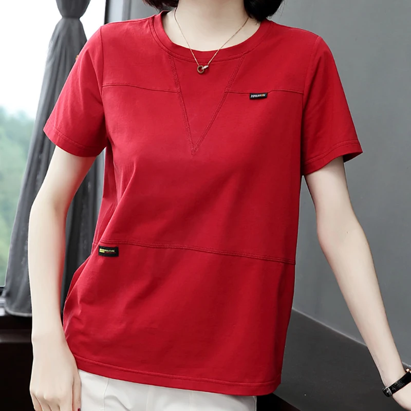 Camisas Mujer Cotton T Shirt Women Appliques Patchwork Casual Clothing Summer Tops Tshirt Female Short Sleeve Tee Shirt Femme
Camisas Mujer Cotton T Shirt Women Appliques Patchwork Casual Clothing Summer Tops Tshirt Female Short Sleeve Tee Shirt Femme