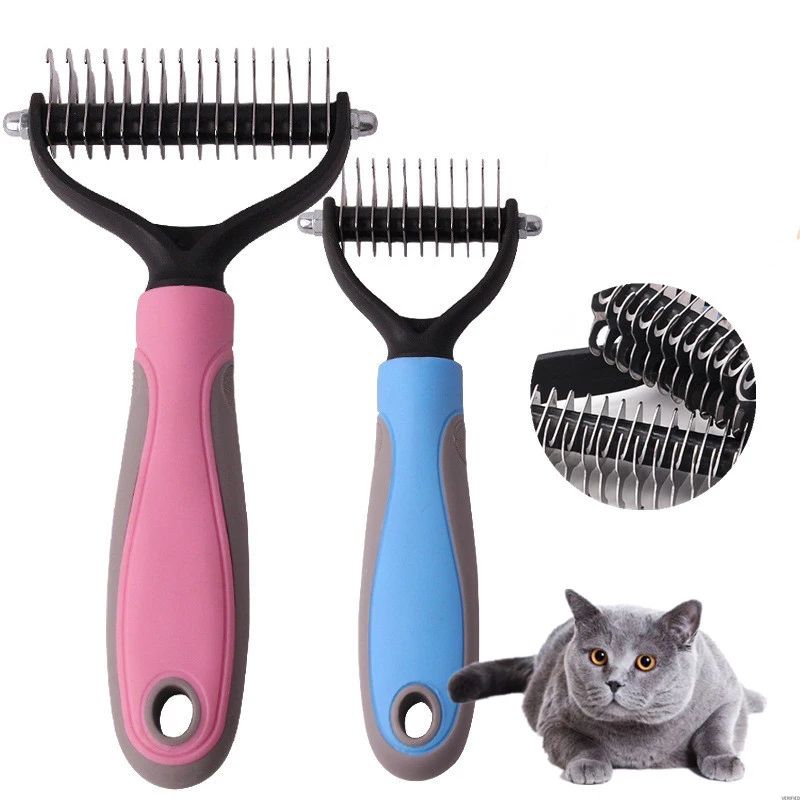 Pet Safe Dematting Comb Cat Dog Hair Removal Grooming Shedding Tools Fur Trimming Deshedding Brush Double Sided Long Curly
Pet Safe Dematting Comb Cat Dog Hair Removal Grooming Shedding Tools Fur Trimming Deshedding Brush Double Sided Long Curly