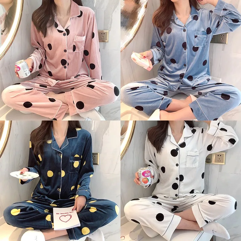 Pink Velour Women 2pcs Pajamas Set Sleepwear Autumn Winter Bathrobe Nightwear Casual Soft Home Clothes Lady Velvet Shirt&pant 
Pink Velour Women 2pcs Pajamas Set Sleepwear Autumn Winter Bathrobe Nightwear Casual Soft Home Clothes Lady Velvet Shirt&pant