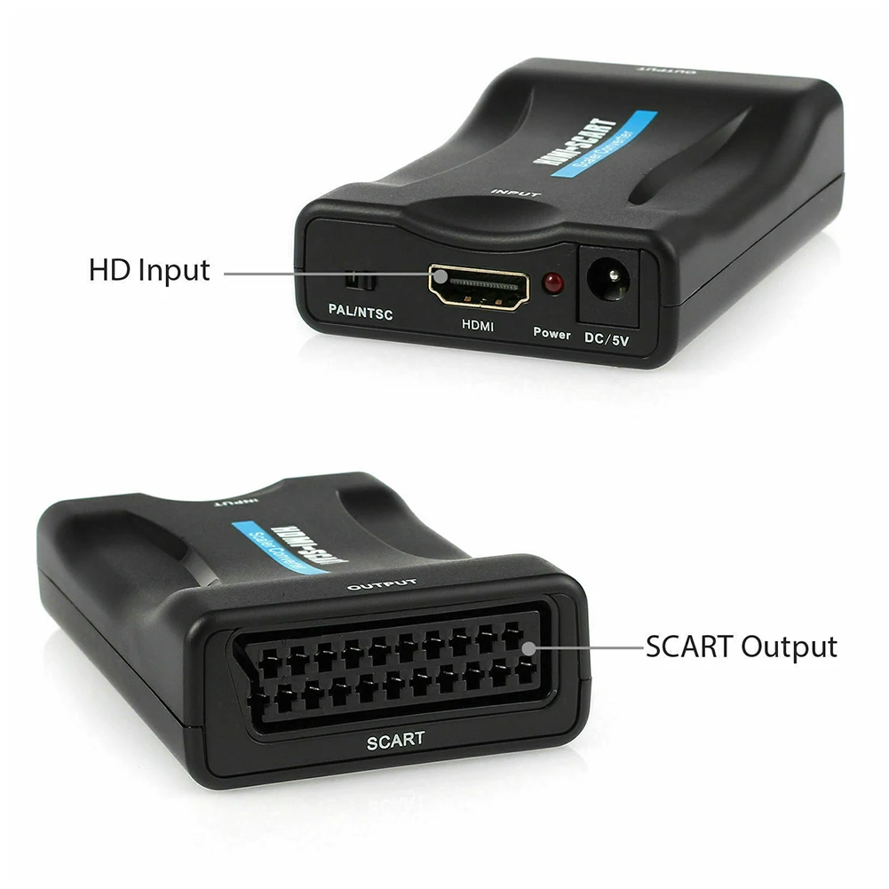 1080P SCART HDMI совместимый преобразователь видео аудио с USB кабелем для HDTV Sky Box DVD ТВ