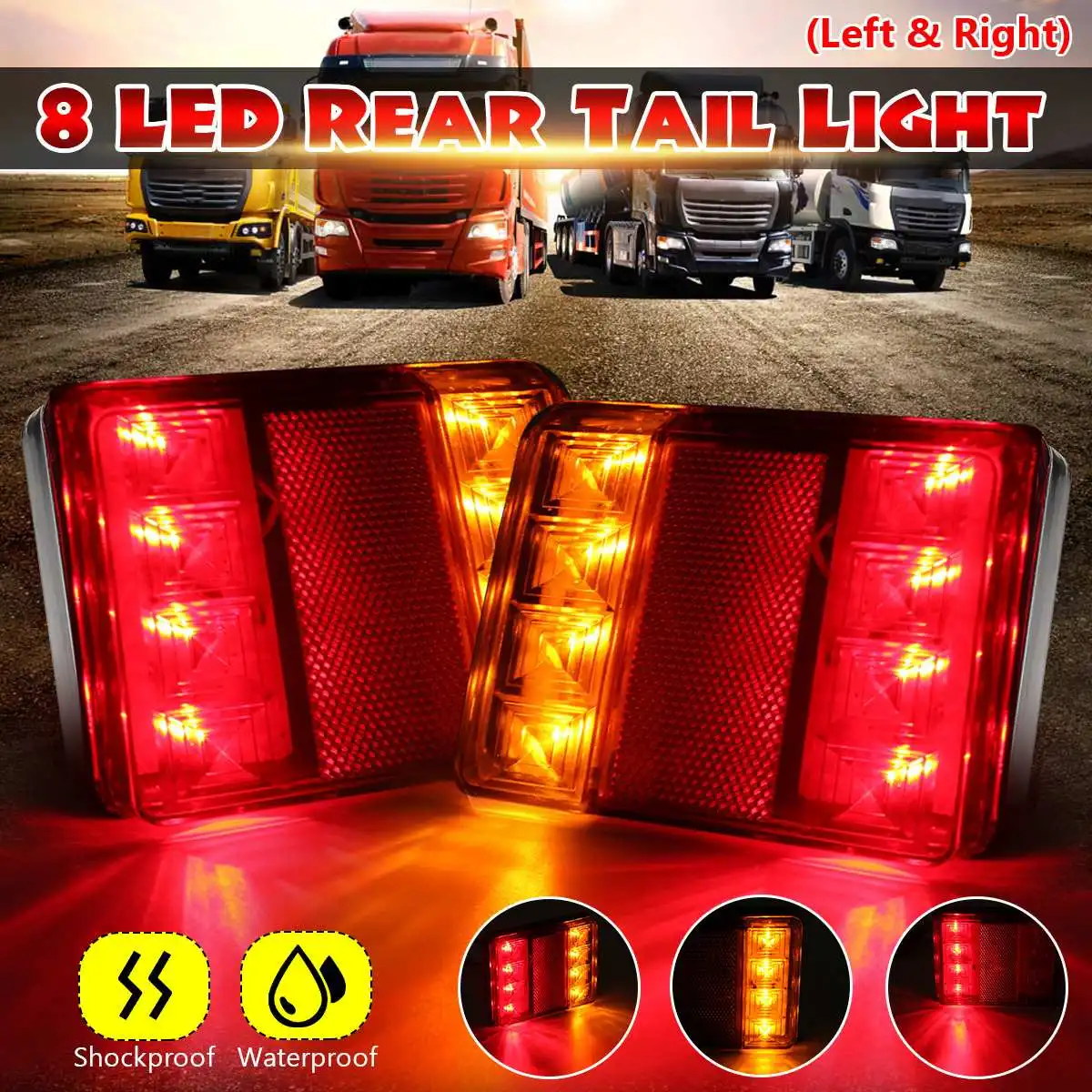 2pcs 12V Durable Car Truck LED Rear Tail Light Warning Lights Rear Lamp Waterproof for Trailer Caravans UTE Campers ATV Boats
2pcs 12V Durable Car Truck LED Rear Tail Light Warning Lights Rear Lamp Waterproof for Trailer Caravans UTE Campers ATV Boats