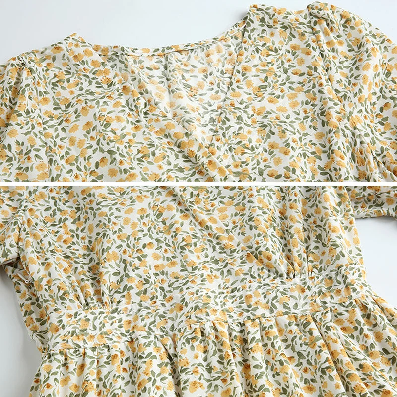 2021 New Summer Women Dress Casual Half Sleeve V-Neck Pretty Beach Chiffon Dress Fashion Slim Print Floral Elegant Lady Dresses
2021 New Summer Women Dress Casual Half Sleeve V-Neck Pretty Beach Chiffon Dress Fashion Slim Print Floral Elegant Lady Dresses