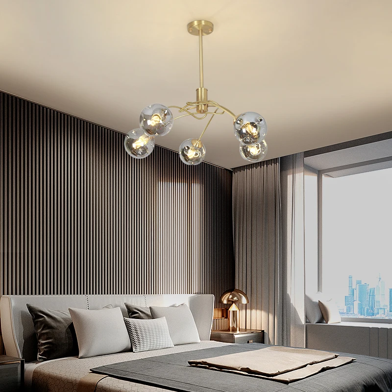 Modern Magic Bean Chandelier Ceiling All Copper LED Hanging Light Creative Living Room Bedroom Dining Personality Molecular Lamp
Modern Magic Bean Chandelier Ceiling All Copper LED Hanging Light Creative Living Room Bedroom Dining Personality Molecular Lamp
