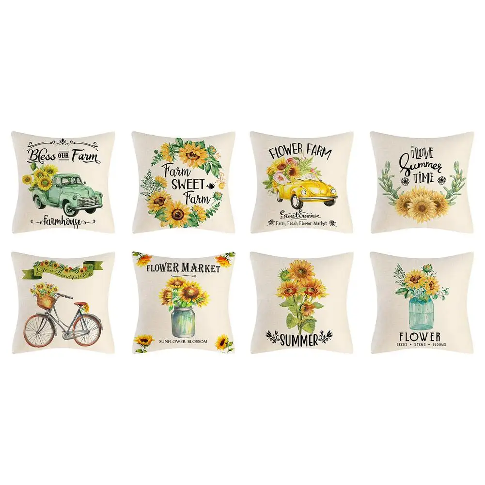 45 x 45cm Throw Pillow Cases 4 Pack Sunflower Cushion Covers Decorative Floral Linen Floral Pillowcases for Farmhouse Home Be
45 x 45cm Throw Pillow Cases 4 Pack Sunflower Cushion Covers Decorative Floral Linen Floral Pillowcases for Farmhouse Home Be