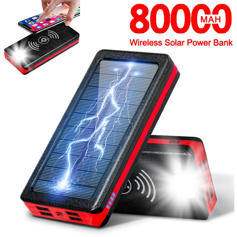 Power Bank 80000mAh Large Capacity Solar Wireless Charger 4USB LED Mobile Phone Charger External Battery for Xiaomi IPhone
Power Bank 80000mAh Large Capacity Solar Wireless Charger 4USB LED Mobile Phone Charger External Battery for Xiaomi IPhone
