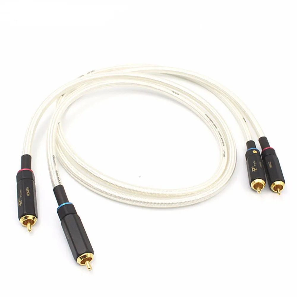 Аудиокабель HIFI с серебристым подсвеченным сигналом кабель RCA Hi end Премиум аудио