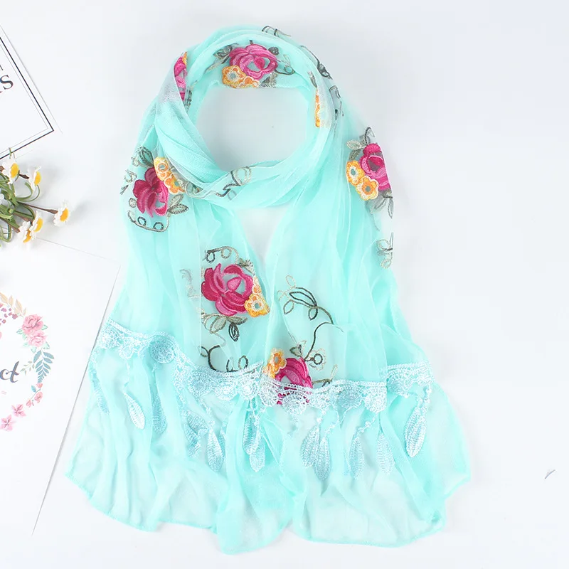 Lace Scarf Floral Embroidery Silk Shawls Wraps Summer Accessories Capes Long Tassel Two Layer Tippet
Lace Scarf Floral Embroidery Silk Shawls Wraps Summer Accessories Capes Long Tassel Two Layer Tippet