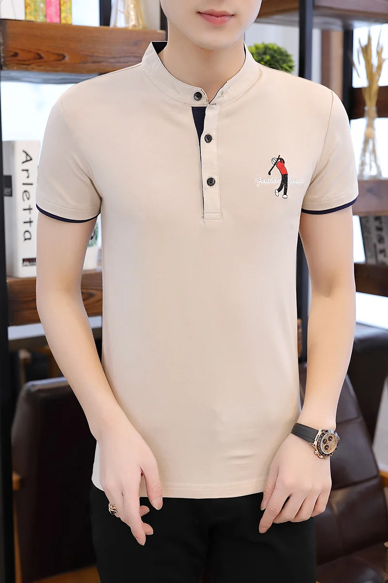 Men's short sleeve T-shirt 2021 summer trend new Korean upper garment men's white cotton polo shirt half sleeve
Men's short sleeve T-shirt 2021 summer trend new Korean upper garment men's white cotton polo shirt half sleeve