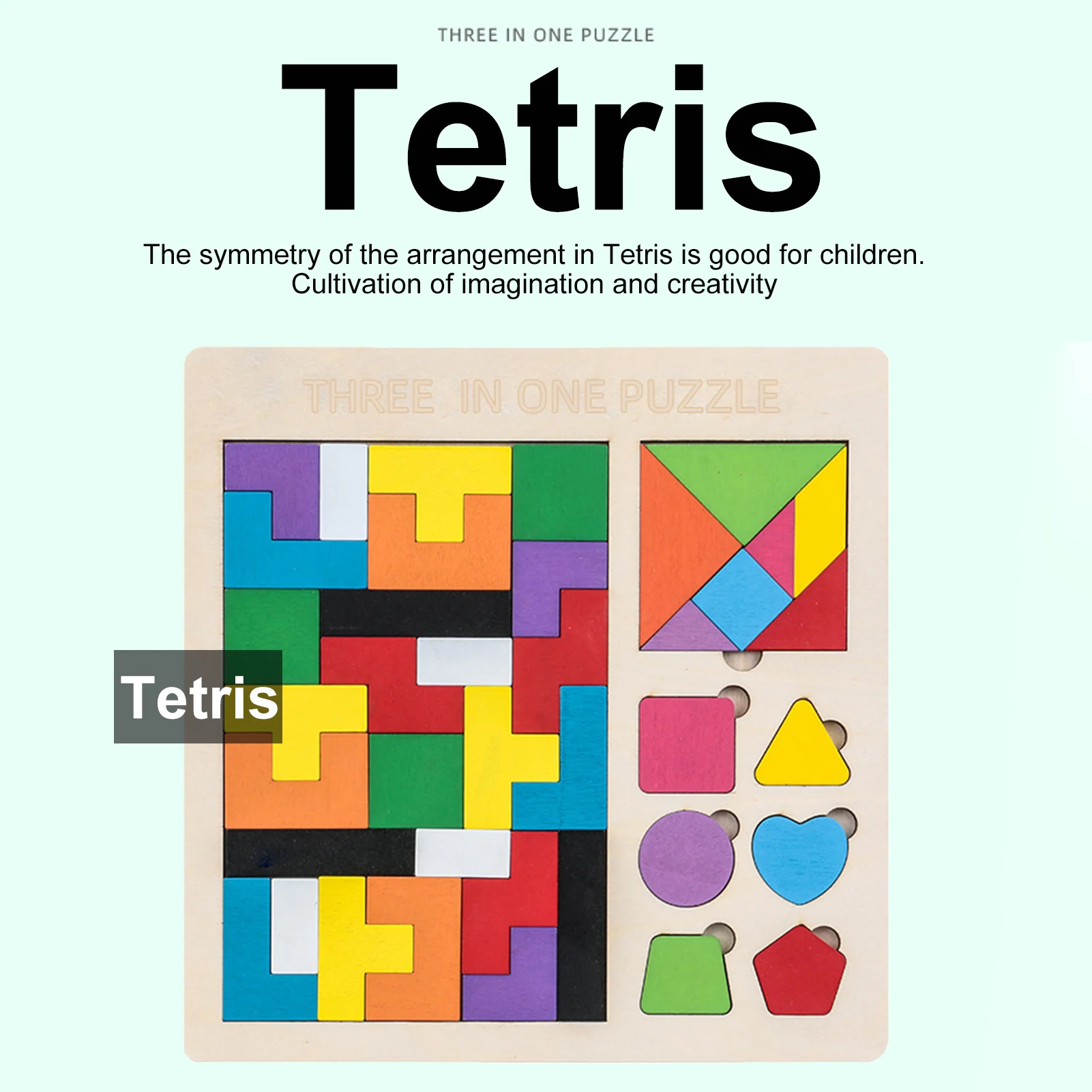 3 In 1 Wooden Tetris Puzzle Tangram Brain Teaser Toy Geometry Logic IQ Game STEM Montessori Educational Toys For Chidren
3 In 1 Wooden Tetris Puzzle Tangram Brain Teaser Toy Geometry Logic IQ Game STEM Montessori Educational Toys For Chidren
