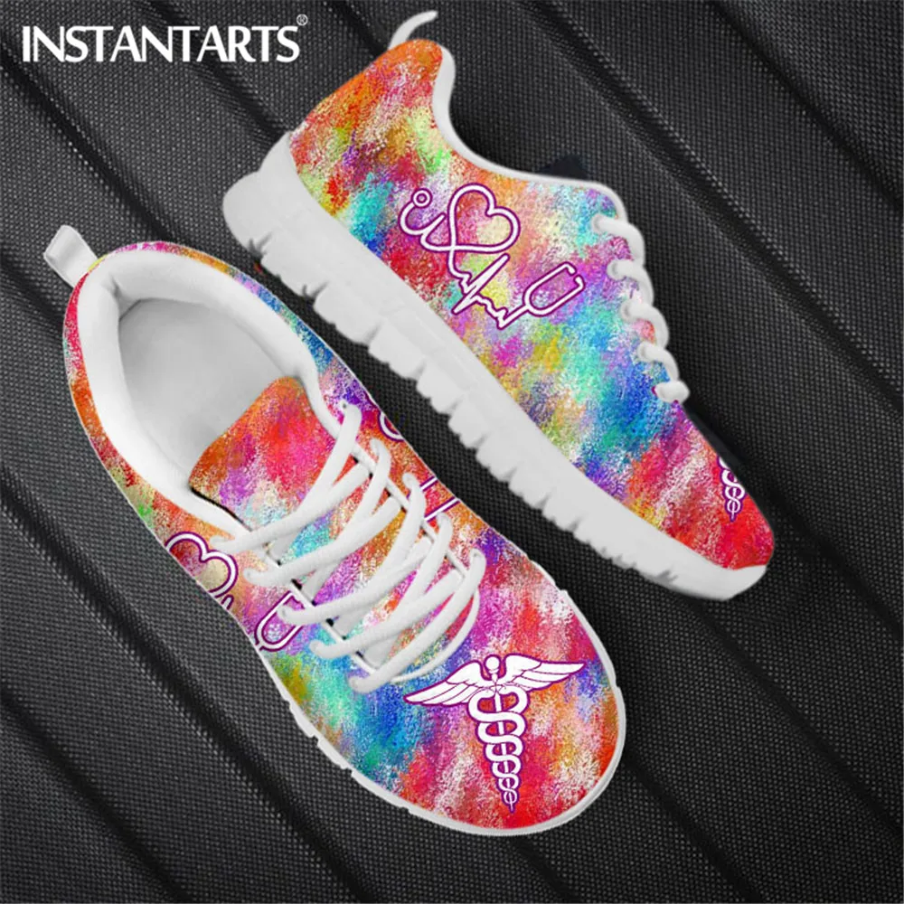 INSTANTARTS Women's Nurse Shoes Rainbow Heathcare Nursing Brand Design Breathable Flat Sneakers Female Lignt Walk Footwear Mujer
INSTANTARTS Women's Nurse Shoes Rainbow Heathcare Nursing Brand Design Breathable Flat Sneakers Female Lignt Walk Footwear Mujer
