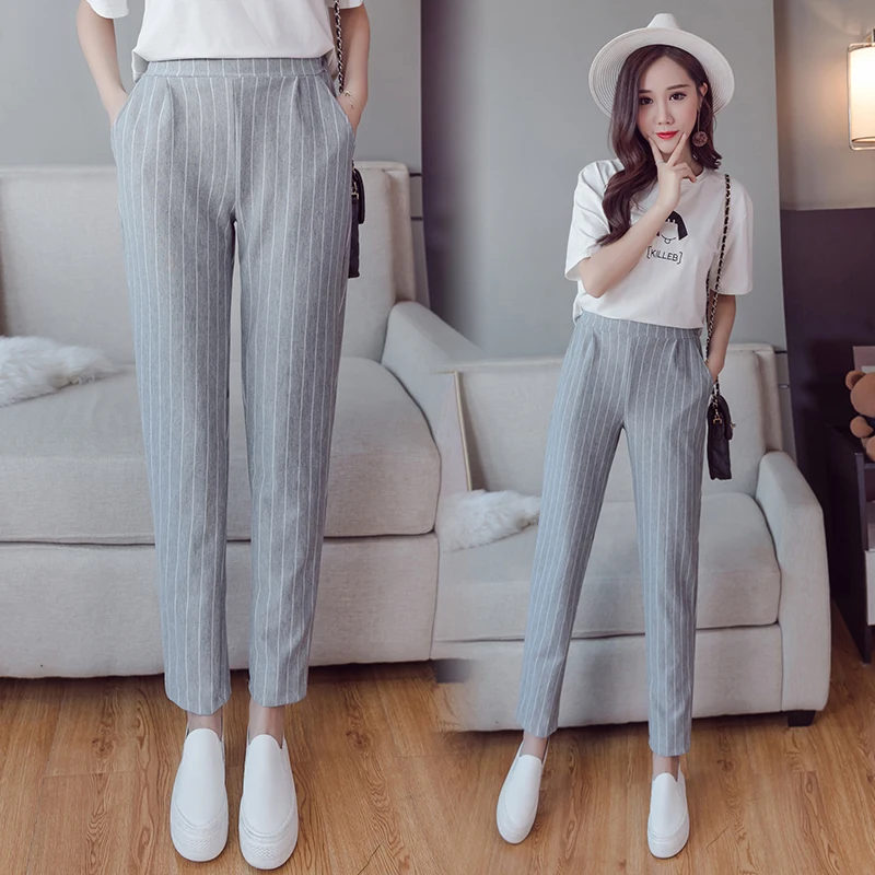 spring and summer women's slim pants elastic waist stripes Casual style pants work wear trousers harem pants female dropshipping
spring and summer women's slim pants elastic waist stripes Casual style pants work wear trousers harem pants female dropshipping