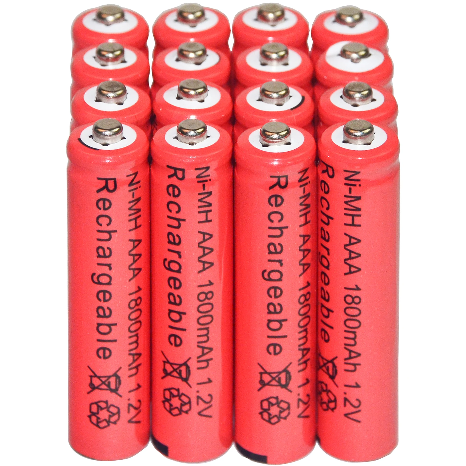 4-48pcs New Brand AAA rechargeable battery 1800mah 1.2V NI-MH Rechargeable for led light toy mp3 Red | Электроника