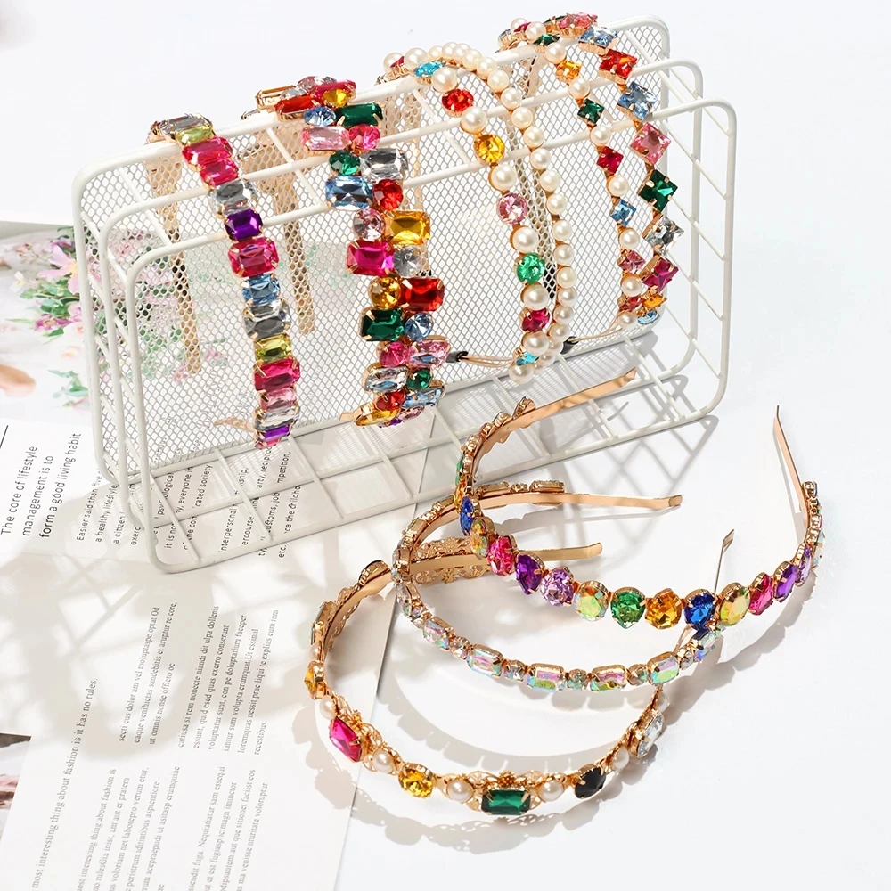 Colorful Gem Baroque Headbands Lady Rhinestone Bezel Hair Band Pearl Luxury Accessories Girls Crown Flower Jewelry Gifts
Colorful Gem Baroque Headbands Lady Rhinestone Bezel Hair Band Pearl Luxury Accessories Girls Crown Flower Jewelry Gifts