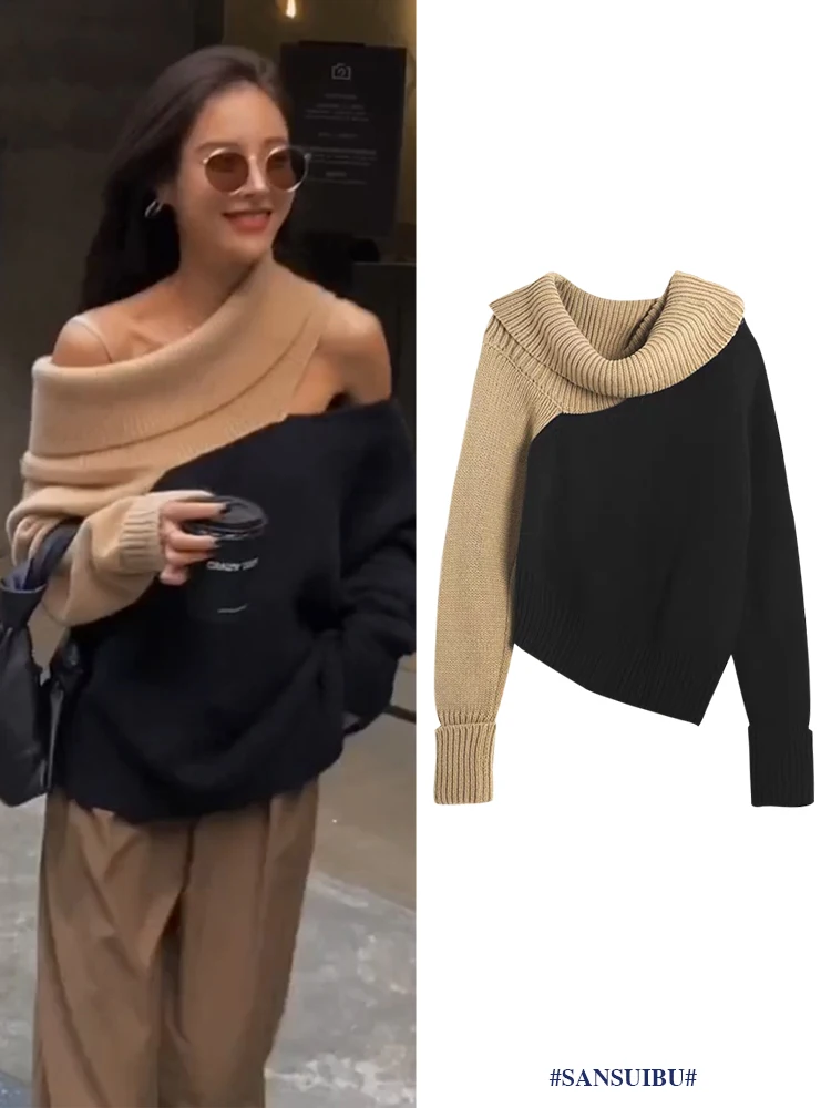 Новые пикантные женские зимние сапоги с высоким, плотно облегающим шею воротником с открытыми плечами свитер контрастного Цвет, из кусков, ...
Новые пикантные женские зимние сапоги с высоким, плотно облегающим шею воротником с открытыми плечами свитер контрастного Цвет, из кусков, ...