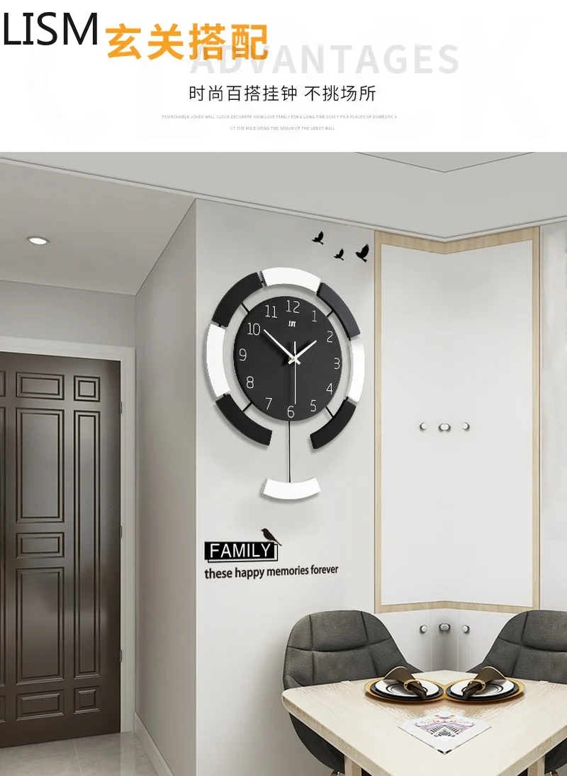 Wall Clock Living Room Modern Design Quartz Silent Pendulum Wall Clock Vintage Nordic Design Art Home Decor Reloj De Pared Saat
Wall Clock Living Room Modern Design Quartz Silent Pendulum Wall Clock Vintage Nordic Design Art Home Decor Reloj De Pared Saat