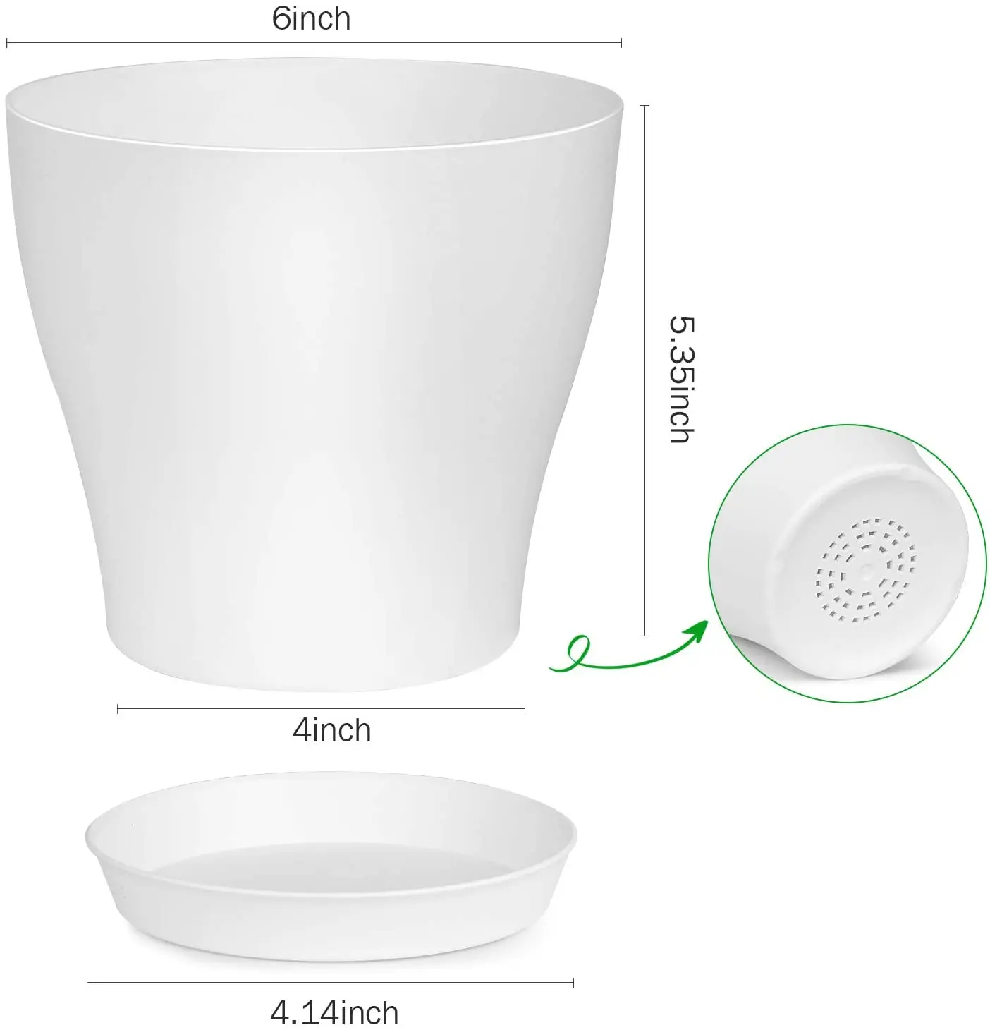 Garden Plants Pots 15 Pack 6 inch Collect Waist Plastic Flowers Planters with Multiple Drainage Holes and Tray Plant Pots
Garden Plants Pots 15 Pack 6 inch Collect Waist Plastic Flowers Planters with Multiple Drainage Holes and Tray Plant Pots
