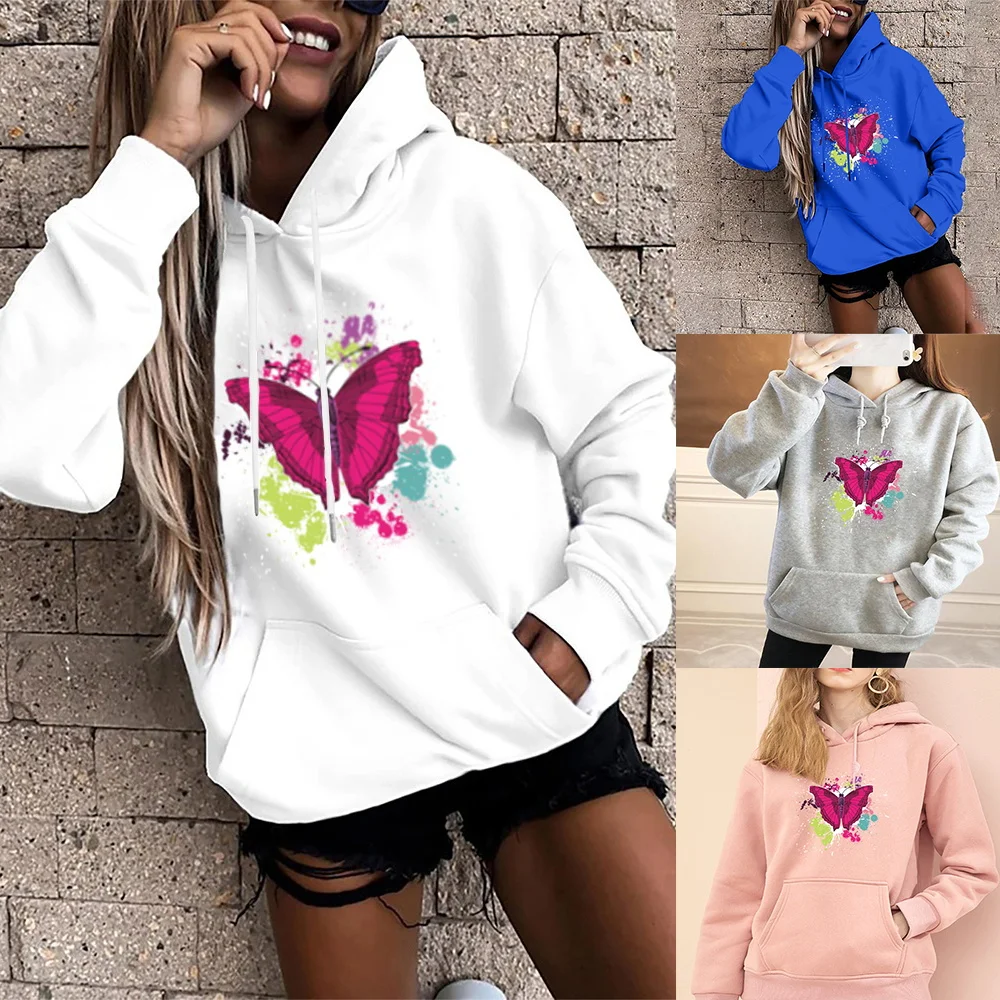Women's Hoodies Butterfly Print Harajuku Pullover Sports Hoodie Fashion Long Sleeve Loose Tops Girls Casual Sports Pullover
Women's Hoodies Butterfly Print Harajuku Pullover Sports Hoodie Fashion Long Sleeve Loose Tops Girls Casual Sports Pullover