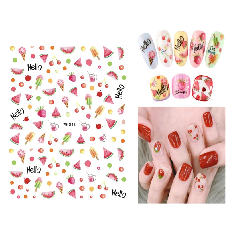 Cartoon Geometric Summer Ice Cream Fruit Nail Art Sticker Parrot Color Nail Art Slider Decoration Repair Tool Accessories 10pcs
Cartoon Geometric Summer Ice Cream Fruit Nail Art Sticker Parrot Color Nail Art Slider Decoration Repair Tool Accessories 10pcs