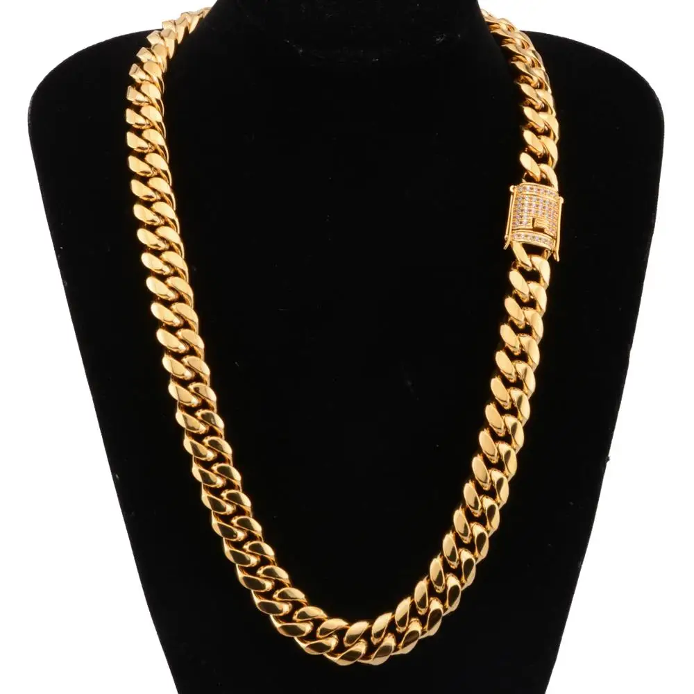 16mm Wide 7-40inch Men Necklace Chain 316L Stainless Steel Curb Cuban Link Chain Jewelry Gold Plated Necklace
16mm Wide 7-40inch Men Necklace Chain 316L Stainless Steel Curb Cuban Link Chain Jewelry Gold Plated Necklace