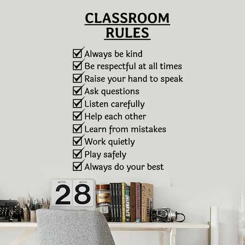 Classroom Rules Words Wall Sticker Study Room School Wall Decals Home Decor Reading Room Education Art Murals Poster
Classroom Rules Words Wall Sticker Study Room School Wall Decals Home Decor Reading Room Education Art Murals Poster