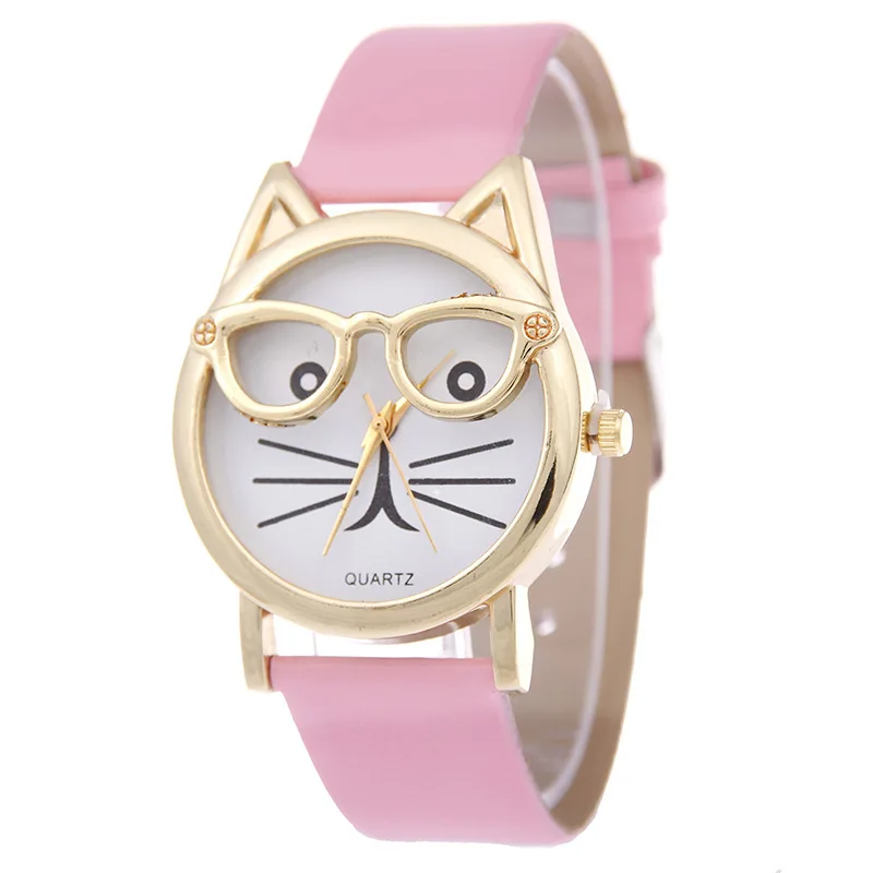 2021 Creative Personality Cat Watch with Glasses Hot Selling Cheap Belt Fashion Watch Cartoon Cute Watch
2021 Creative Personality Cat Watch with Glasses Hot Selling Cheap Belt Fashion Watch Cartoon Cute Watch