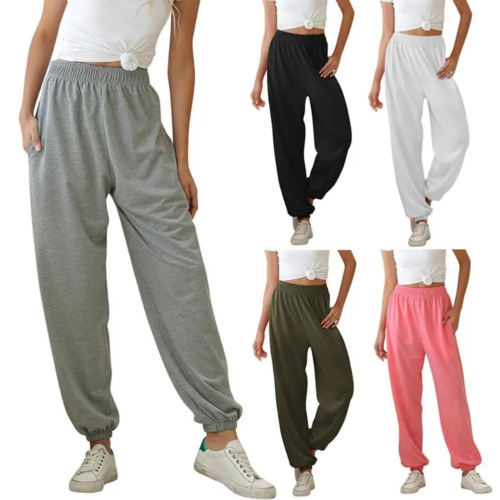 Casual Women Solid Color Elastic High Waist Ankle Tie Thin Pants Sports Trousers
Casual Women Solid Color Elastic High Waist Ankle Tie Thin Pants Sports Trousers