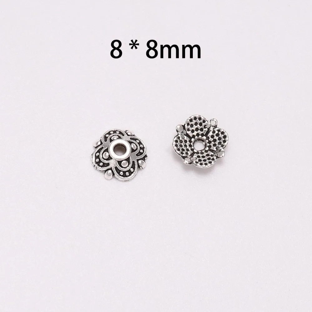50pcs/Lot 8mm 4 Petals Tibetan Antique Carved Flower Loose Sparer Apart End Bead Caps For DIY Jewelry Making Findings
50pcs/Lot 8mm 4 Petals Tibetan Antique Carved Flower Loose Sparer Apart End Bead Caps For DIY Jewelry Making Findings