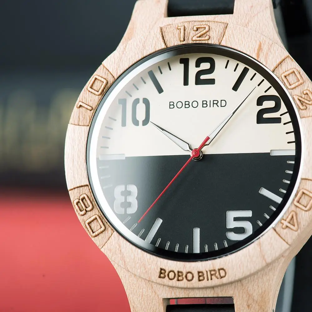 Повседневные деревянные часы BOBO BIRD для мужчин Роскошные наручные ведущей марки с
