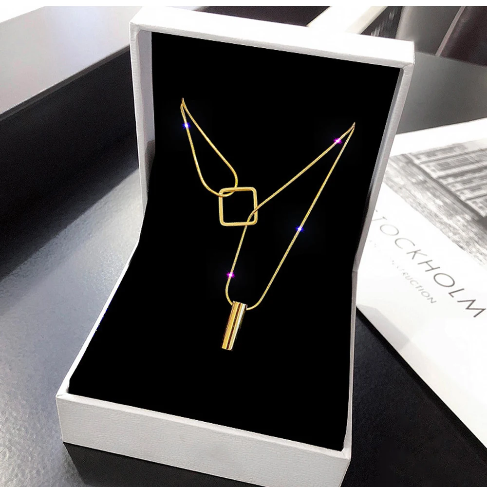 The New Tide Restoring Ancient Ways Is Double Square Necklace Necklace Women Fashion Personality Charm Necklace Jewelry Gifts
The New Tide Restoring Ancient Ways Is Double Square Necklace Necklace Women Fashion Personality Charm Necklace Jewelry Gifts