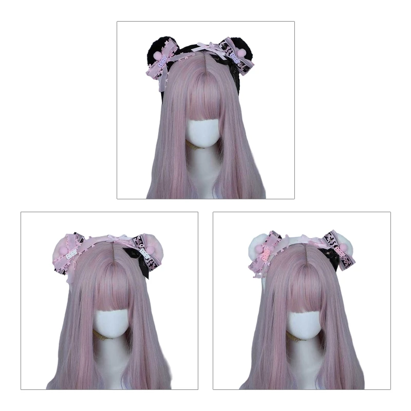 85WB Furry Bear Ears Headband Lolita Ribbon Bow Hairband Animal Cosplay Hair Hoop
85WB Furry Bear Ears Headband Lolita Ribbon Bow Hairband Animal Cosplay Hair Hoop