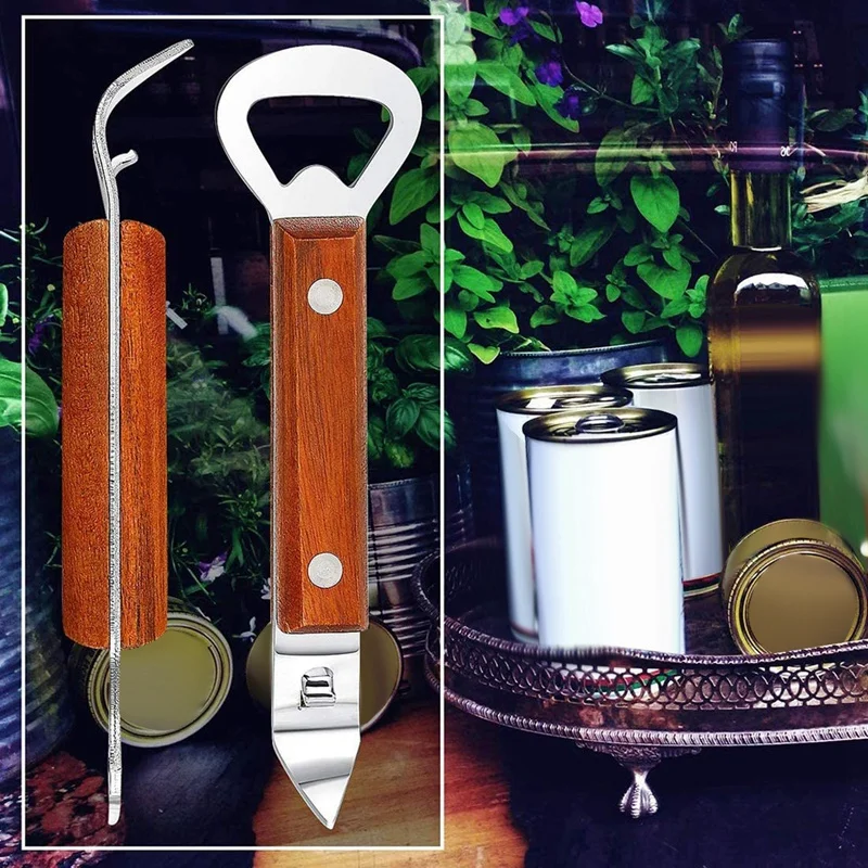 7 Pieces Wooden Handle Bottle Opener Stainless Steel Can Openers Dual-Sided Manual Punch Opener with Riveted Wood Handle
7 Pieces Wooden Handle Bottle Opener Stainless Steel Can Openers Dual-Sided Manual Punch Opener with Riveted Wood Handle