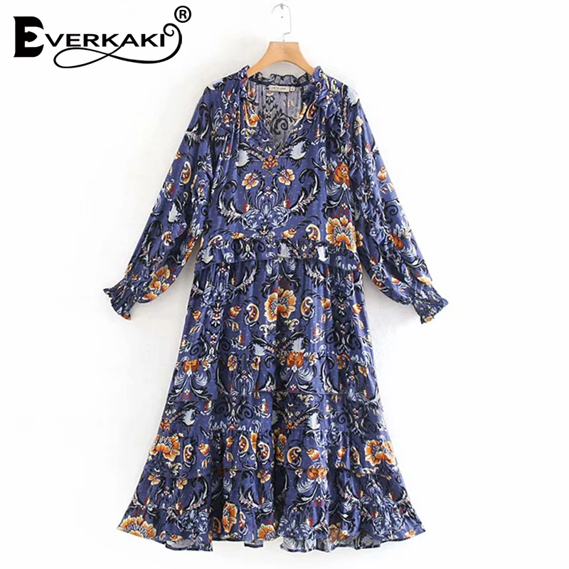 Everkaki Vintage Long Dress Women Boho Print Ruffles Loose Autumn Casual Vestido Ladies Party Maxi Dresses Femme 2019 Summer New
Everkaki Vintage Long Dress Women Boho Print Ruffles Loose Autumn Casual Vestido Ladies Party Maxi Dresses Femme 2019 Summer New