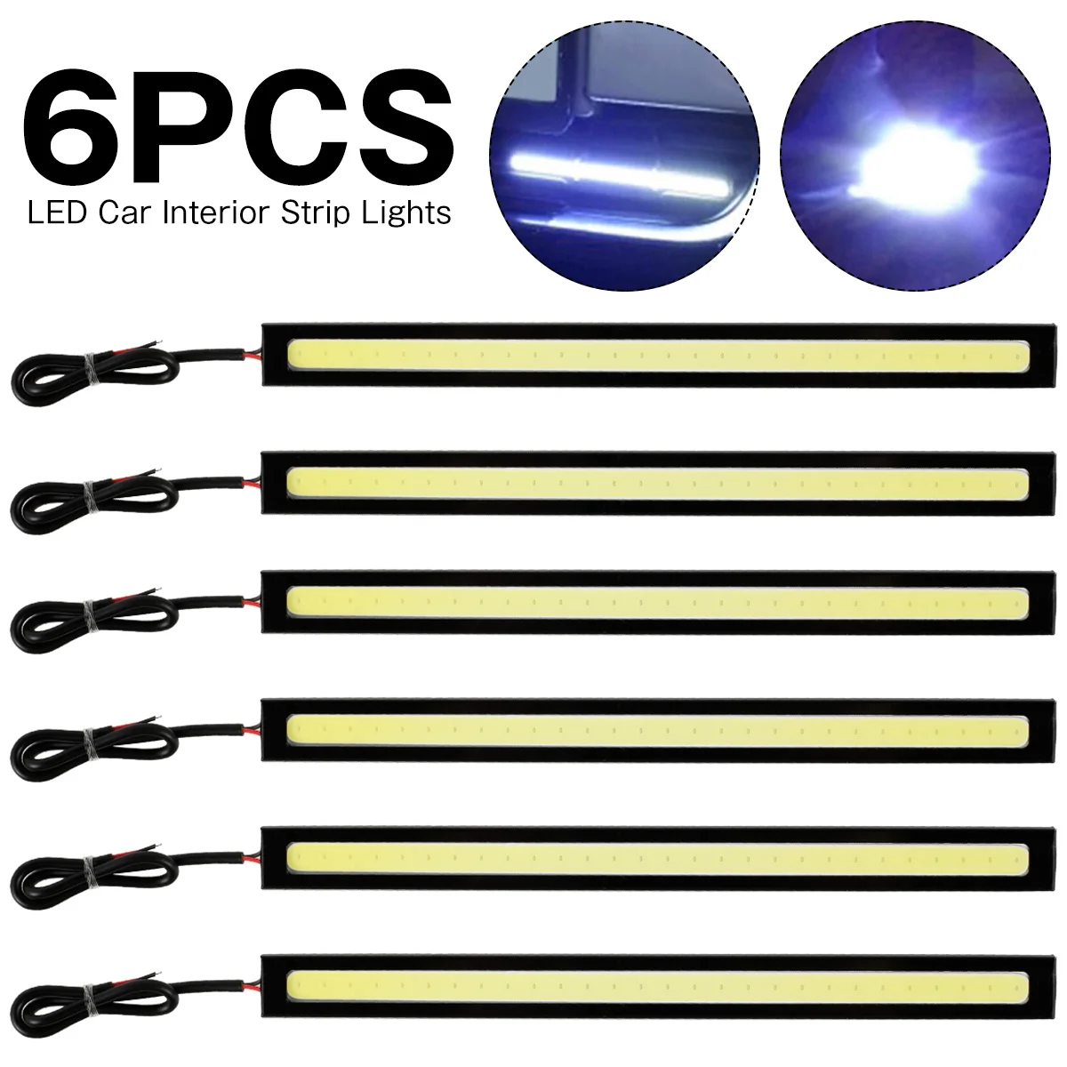 6Pcs Car Daytime Running Lights Waterproof COB LED Strips DRL Car Bar Lamp 6.69 Inch 6000K Lighting Lamp Indicator Turn Signal
6Pcs Car Daytime Running Lights Waterproof COB LED Strips DRL Car Bar Lamp 6.69 Inch 6000K Lighting Lamp Indicator Turn Signal