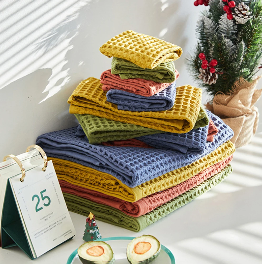 Waffle Cotton Bath Towels Soft Microfiber Hair Drying Face Towel for Bathroom Shower Wrap Washcloth Swim Beach Blankets Plaid 
Waffle Cotton Bath Towels Soft Microfiber Hair Drying Face Towel for Bathroom Shower Wrap Washcloth Swim Beach Blankets Plaid