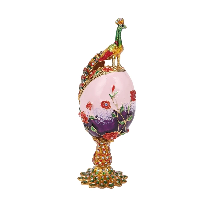 HOT Gifts For Women Vintage Peacock Metal Crafts Purple Faberge Russia Eggs Figurine Jewelry Trinket Box Easter Jewelry Display
HOT Gifts For Women Vintage Peacock Metal Crafts Purple Faberge Russia Eggs Figurine Jewelry Trinket Box Easter Jewelry Display