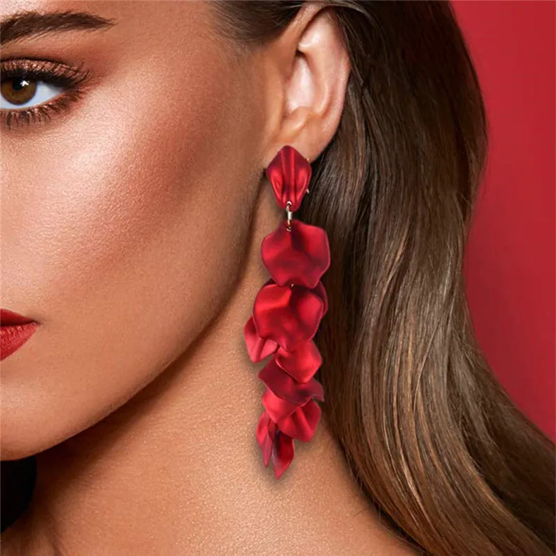 Korean Dangle Red Petals Acrylic Earrings Fashion Bohemian Romantic Resin Rose Flower Statement Drop Earrings for Women Jewelry
Korean Dangle Red Petals Acrylic Earrings Fashion Bohemian Romantic Resin Rose Flower Statement Drop Earrings for Women Jewelry