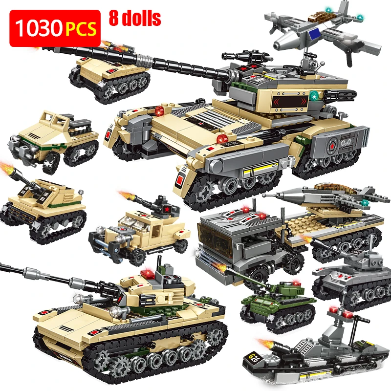 1030 шт., Детский конструктор «танк»
1030 шт., Детский конструктор «танк»