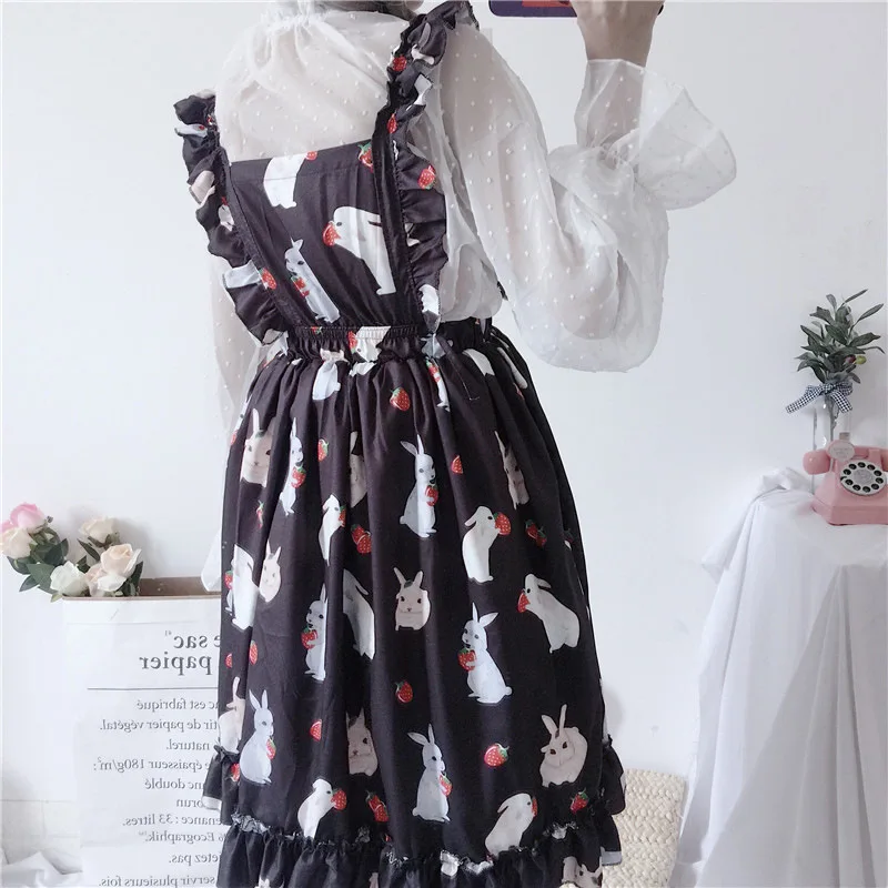 Women's Dresses Chic Lady Kawaii Ulzzang Strawberry Rabbit Cute Strap Dress Female Ins Vintage Harajuku Dress Women Casual
Women's Dresses Chic Lady Kawaii Ulzzang Strawberry Rabbit Cute Strap Dress Female Ins Vintage Harajuku Dress Women Casual
