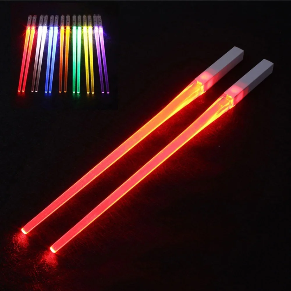 Creative 1 Pair Led Lightsaber Chopsticks Light Up Durable Lightweight Kitchen Dinning Room Party Portable Food Safe Tableware
Creative 1 Pair Led Lightsaber Chopsticks Light Up Durable Lightweight Kitchen Dinning Room Party Portable Food Safe Tableware