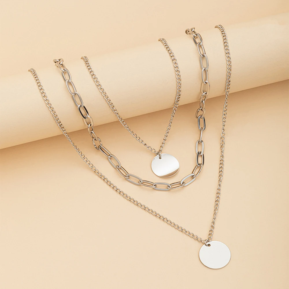 The New Fashionable Women Wafer Charm Necklace Double Clavicle Chain Necklace Jewelry
The New Fashionable Women Wafer Charm Necklace Double Clavicle Chain Necklace Jewelry