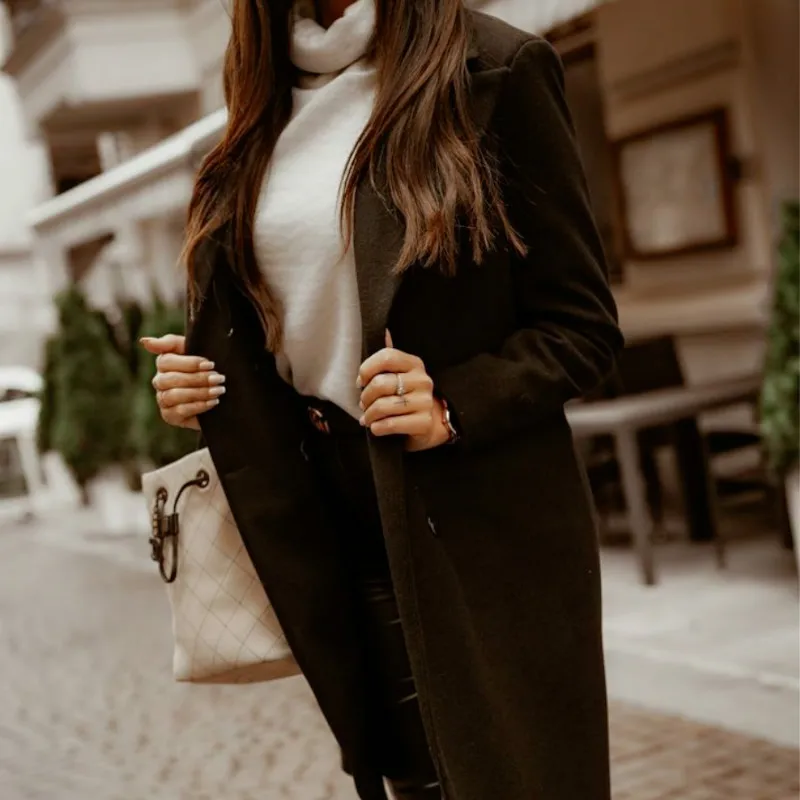 Ladies Fashion Double-breasted Solid Color Long Coat Plus Size Button Warm Jacket Khaki Black Beige Basic Street Trench Coat
Ladies Fashion Double-breasted Solid Color Long Coat Plus Size Button Warm Jacket Khaki Black Beige Basic Street Trench Coat