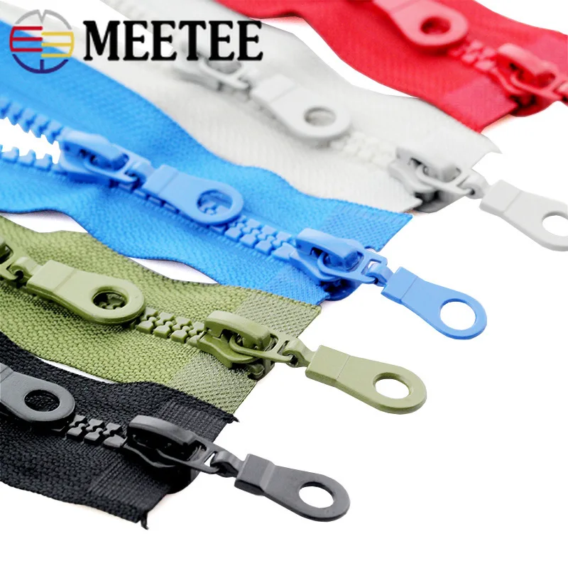 Meetee 5 шт. 70/80 см # резиновая двойная открытая молния для пуховика детская одежда
